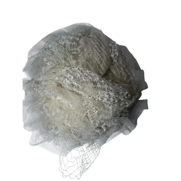 Lenore Marshall New York Union Made Hat With Hair Clips Lots Of Netting Taupe - Picture 1 of 9